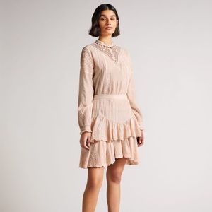 Ted Baker Alegria Tiered Lace Handkerchief Hem Skirt in Light Pink (2/M)